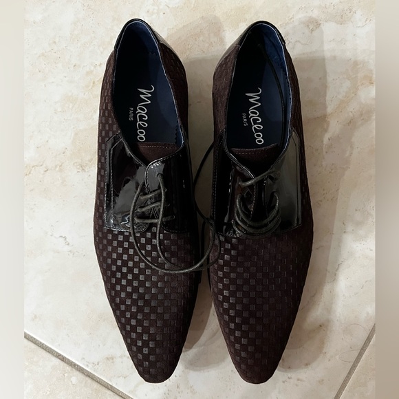 *NEW* Maceoo Brown Checkered Dress Shoes (US Size 8) - Picture 3 of 6